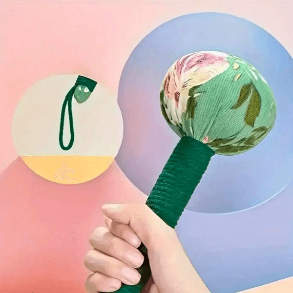 Long-Handled Wormwood Massage Hammer for Lymphatic Drainage