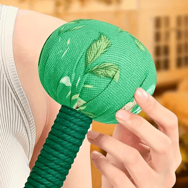 Long-Handled Wormwood Massage Hammer for Lymphatic Drainage