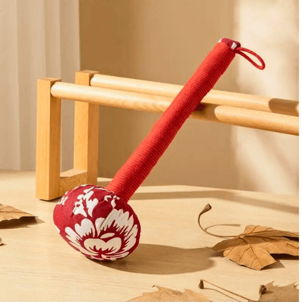 Long-Handled Wormwood Massage Hammer for Lymphatic Drainage