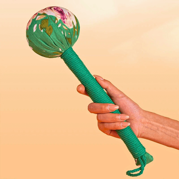 Long-Handled Wormwood Massage Hammer for Lymphatic Drainage