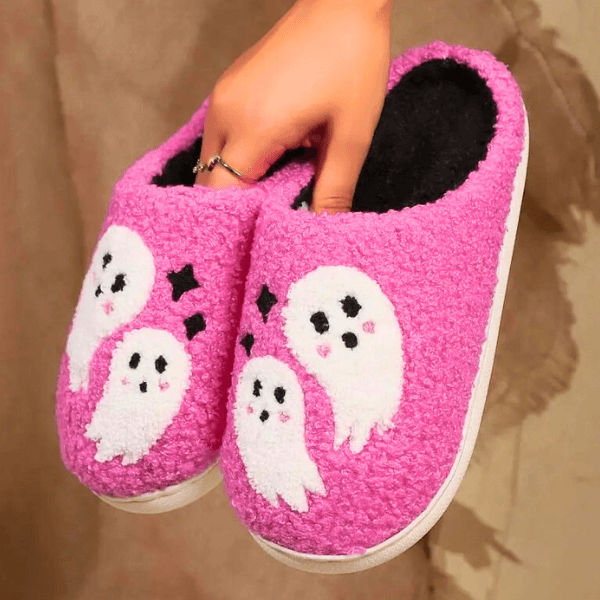Adorable Ghost Plush Lounge Slippers