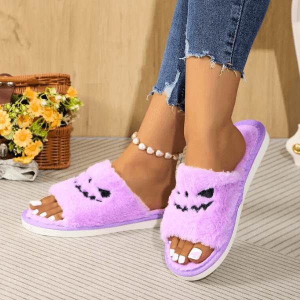 Halloween Plush Pumpkin House Slippers