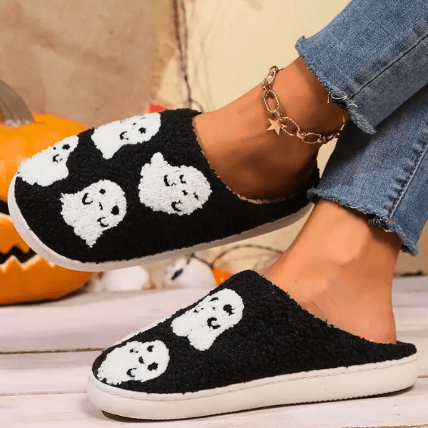 Spooky Cute Ghost Comfy Slippers