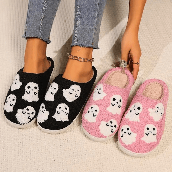Spooky Cute Ghost Comfy Slippers