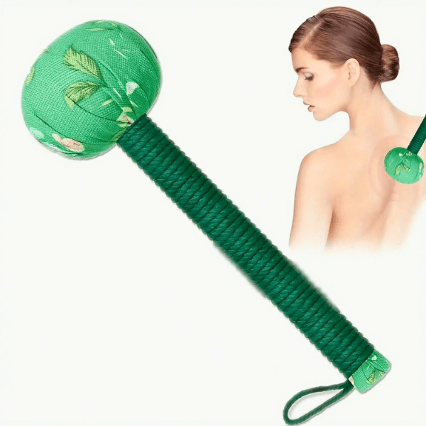 Long-Handled Wormwood Massage Hammer for Lymphatic Drainage