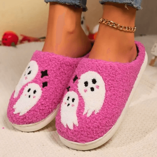 Adorable Ghost Plush Lounge Slippers