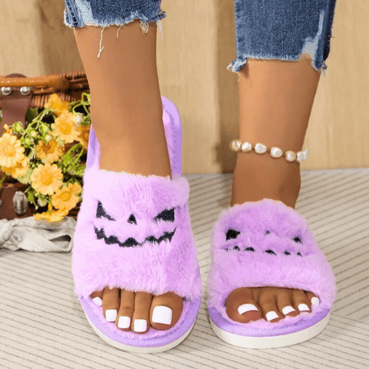 Halloween Plush Pumpkin House Slippers