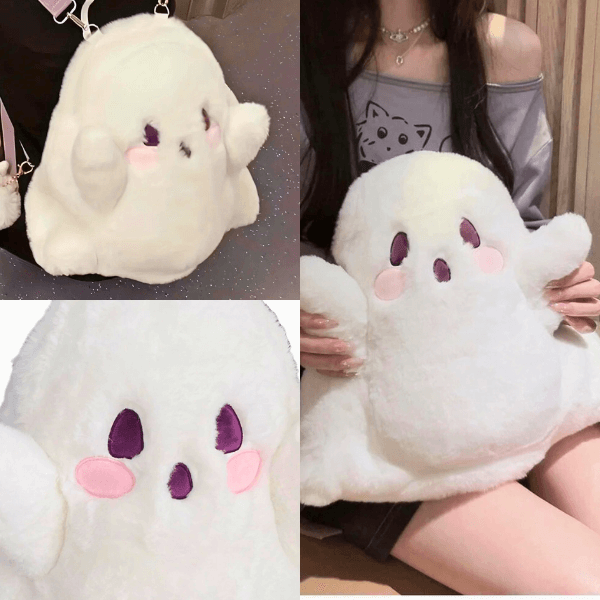 Spooky Chic White Ghost Backpack