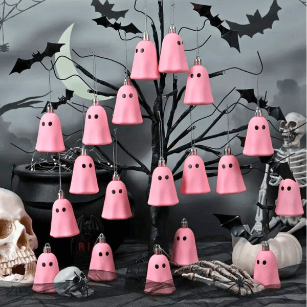 Floating Spooky Ghosts Halloween Decor Pack (Pack of 8)