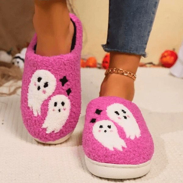 Adorable Ghost Plush Lounge Slippers