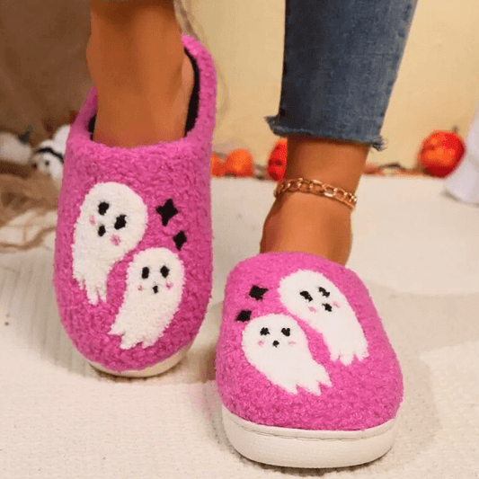 Adorable Ghost Plush Lounge Slippers