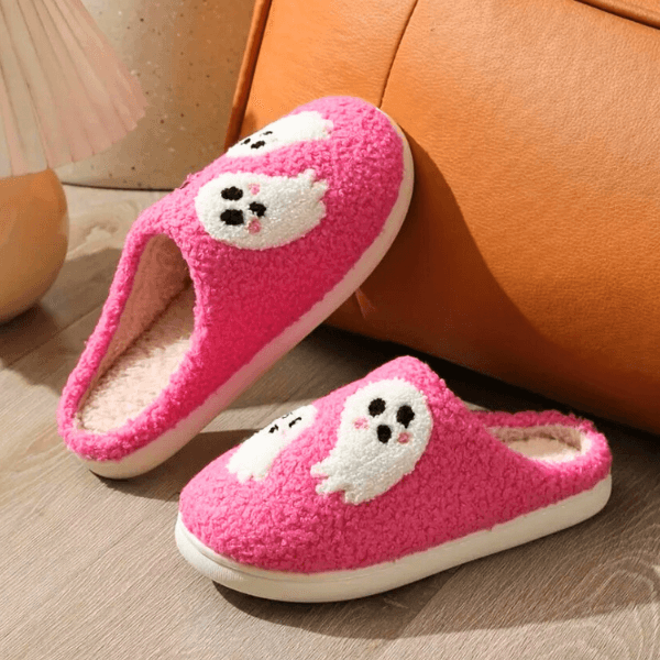 Adorable Ghost Plush Lounge Slippers