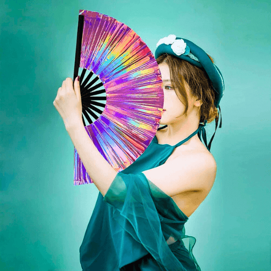 Glow & Breeze Iridescent Folding Fan 🌟 Over 1,000 Sold & Counting