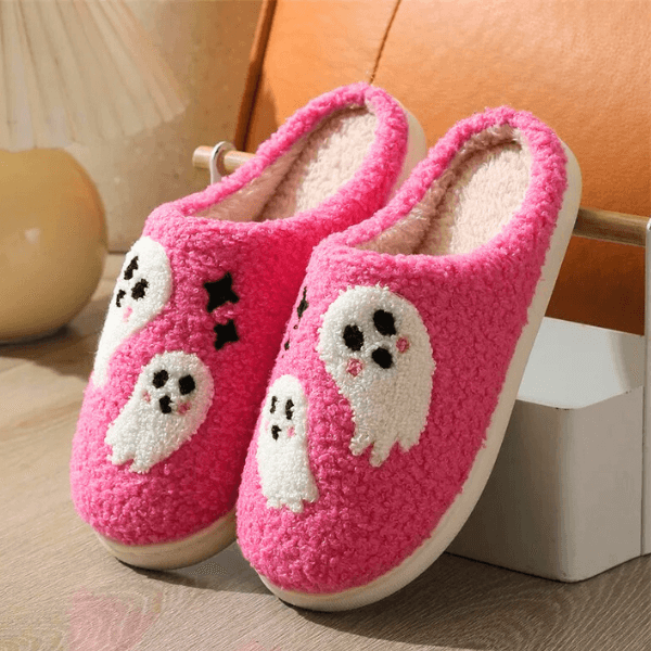 Adorable Ghost Plush Lounge Slippers