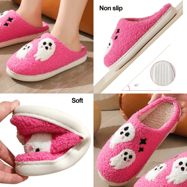 Adorable Ghost Plush Lounge Slippers