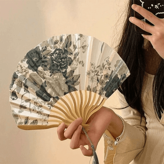 Handmade Vintage Floral Folding Fan