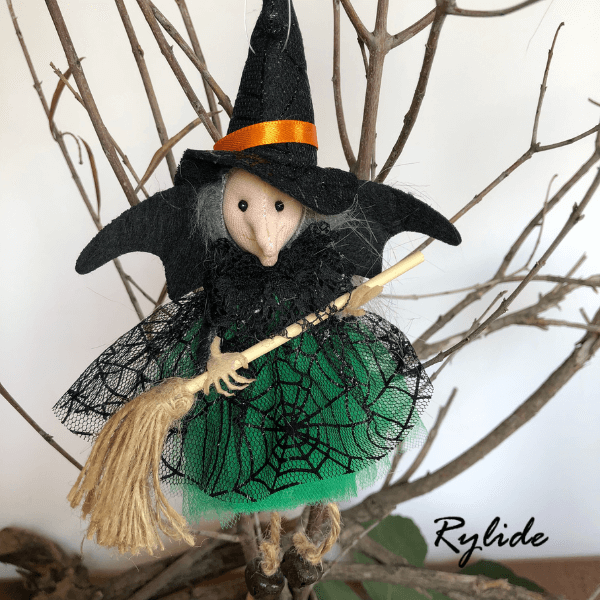 Handmade Halloween Witch Ornaments