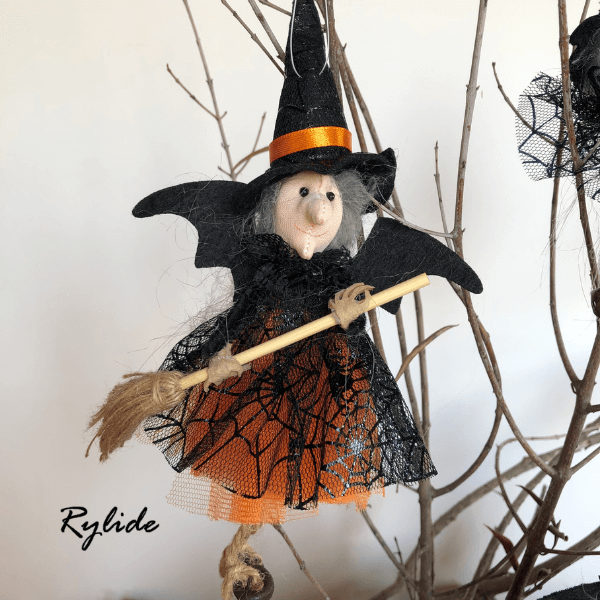 Handmade Halloween Witch Ornaments