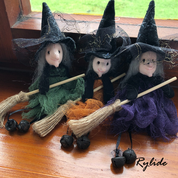 Handmade Halloween Witch Ornaments