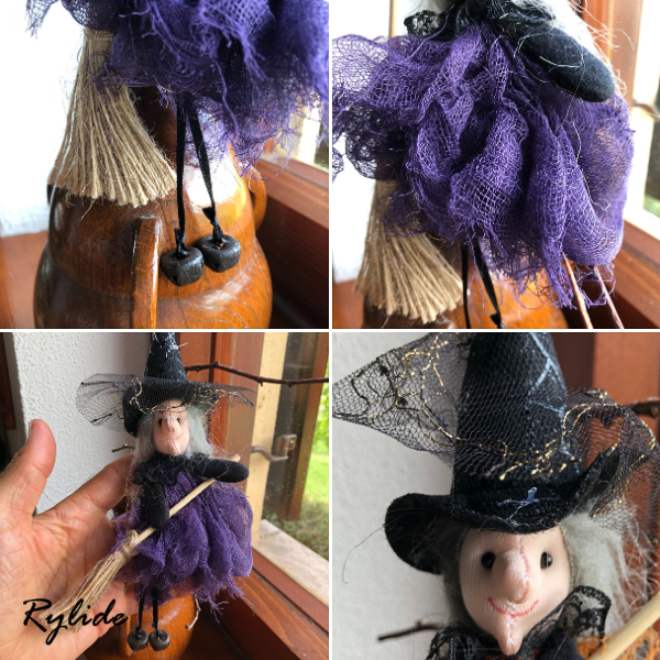 Handmade Halloween Witch Ornaments