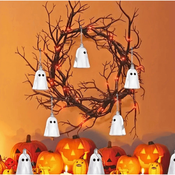 Floating Spooky Ghosts Halloween Decor Pack (Pack of 8)
